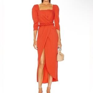 Johanna Ortiz Classic Meetings Midi Dress in Paprika Size 0